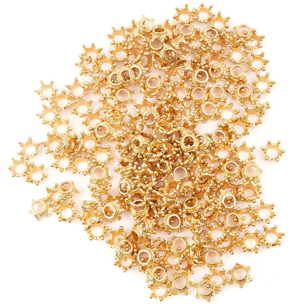 3768 200 Pack 3D Gold Mini Lovely Crown Charms Alloy Pendants for DIY